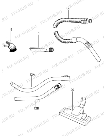 Взрыв-схема пылесоса Electrolux Z5631G - Схема узла L10 Hose B